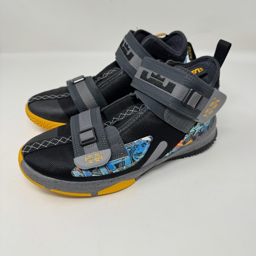 Nike LeBron Soldier XIII Shoes Youth Size 6Y Black Yellow‎ Basketball Sneakers